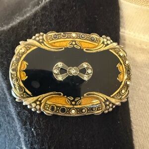 Vintage Catherine Popesco, Black, Gold with gemstones.